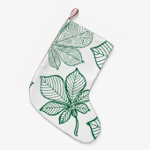Petite Chaussette De Noël Feuilles stylisés 5 (Devant (Accrochage))
