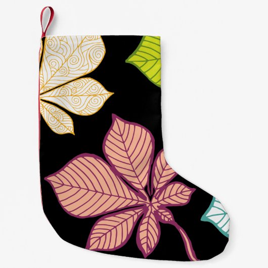 Petite Chaussette De Noël Feuilles stylisés 9 (Devant)