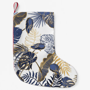 Petite Chaussette De Noël Feuilles tropicaux, arrière - plan sans couture da
