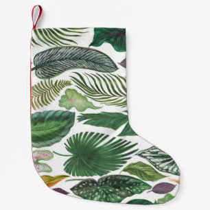 Petite Chaussette De Noël Feuilles tropicaux : arrière - plan transparent aq
