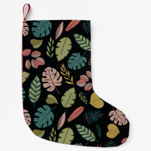 Petite Chaussette De Noël Feuilles tropicaux : Floral Vintage d'été