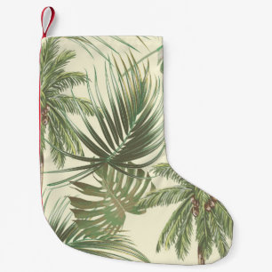 Petite Chaussette De Noël Feuilles tropicaux motif sans couture
