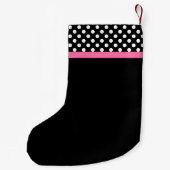 Petite Chaussette De Noël Fille Rose Bow Noir Et Blanc (Dos)