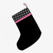 Petite Chaussette De Noël Fille Rose Bow Noir Et Blanc (Dos (Accrochage))
