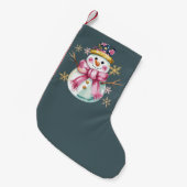 Petite Chaussette De Noël Fille Snowman hiver vacances Noël mignonne (Devant (Accrochage))