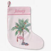 Petite Chaussette De Noël Flamant rose de Noël (Devant)