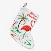 Petite Chaussette De Noël Flamant rose de Noël rouge Texte stockant un côté (Devant (Accrochage))