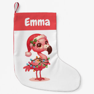 Petite Chaussette De Noël Flamant rose Joyeux Noël Animaux d'hiver Flamants 
