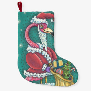 PETITE CHAUSSETTE DE NOËL FLAMANT ROSE ROSE CHAUD PÈRE NOËL FLEECE NOËL STOC
