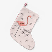 Petite Chaussette De Noël Flamant rose Rose Fabulous Ami! bas un côté (Devant (Accrochage))