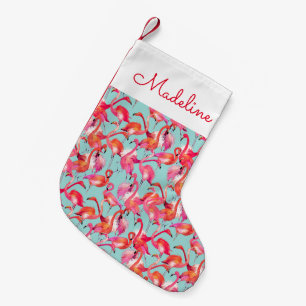 Petite Chaussette De Noël Flamants roses aquarelles rassemblés  Ajouter vot
