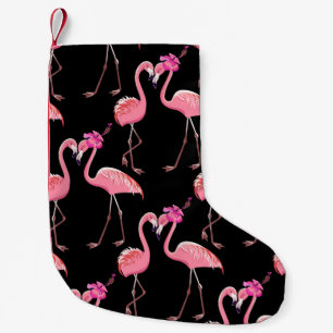 Petite Chaussette De Noël Flamants roses roses : Arrière - plan noir Vintage