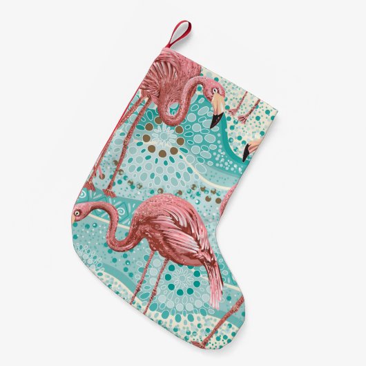Petite Chaussette De Noël Flamants roses sans soudure motif (Devant (Accrochage))