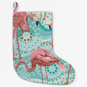 Petite Chaussette De Noël Flamants roses sans soudure motif (Devant)