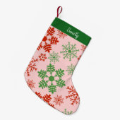Petite Chaussette De Noël Flambeaux rouges et verts de Noël (Devant (Accrochage))
