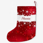 Petite Chaussette De Noël Flamme de neige rouge Noël (Dos)