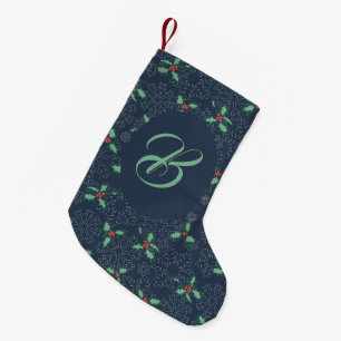 Petite Chaussette De Noël Flammes de neige foncées et sainte. Personnalisé a