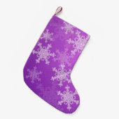 Petite Chaussette De Noël Flammes de neige violettes blanches Noël minimalis (Devant (Accrochage))