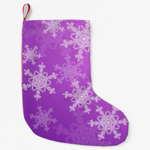 Petite Chaussette De Noël Flammes de neige violettes blanches Noël minimalis