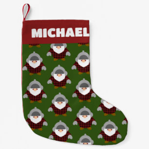 Petite Chaussette De Noël Flannel Holiday Gnome Motif