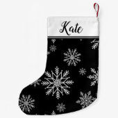 Petite Chaussette De Noël Flèche de neige noire et blanche (Dos)