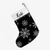 Petite Chaussette De Noël Flèche de neige noire et blanche (Dos (Accrochage))