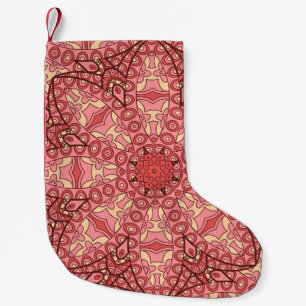 Petite Chaussette De Noël Fleur Abstraite Ethnique, Mandalas Sans Seamless.