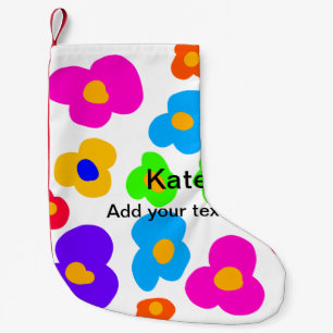 Petite Chaussette De Noël Fleur arc-en-ciel fierté amour ajouter nom texte l