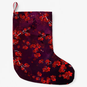 Petite Chaussette De Noël Fleur cerise 3