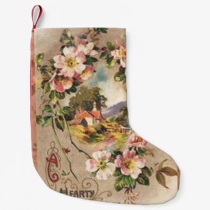 Petite Chaussette De Noël Fleur de naissance victorienne de campagne vintage