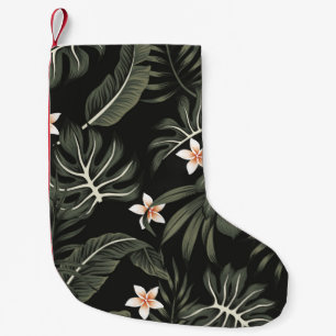 Petite Chaussette De Noël Fleur de plumeria vintage tropicale, strelitzia, p
