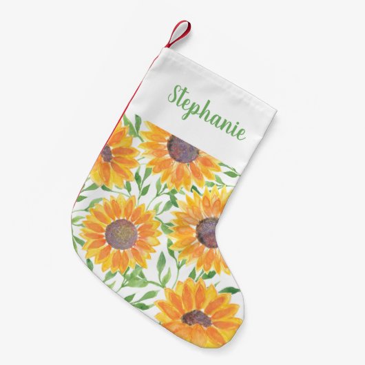 Petite Chaussette De Noël Fleur de soleil jaune (Devant (Accrochage))