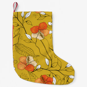 Petite Chaussette De Noël Fleur et motif feuille sans soudure
