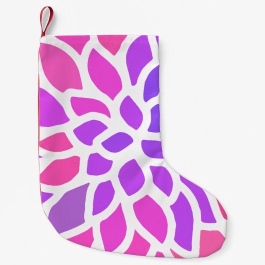 Petite Chaussette De Noël Fleur Hippie rose Rétro Moderne (Devant)