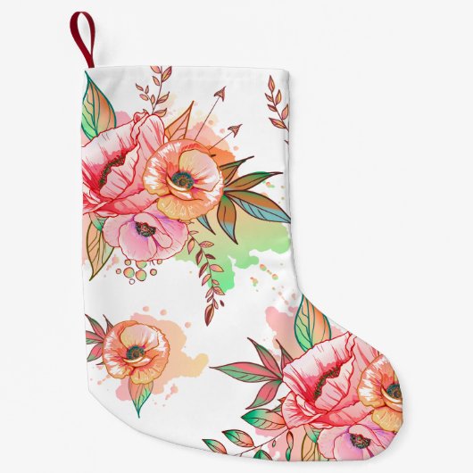 Petite Chaussette De Noël fleur printanière (Devant)