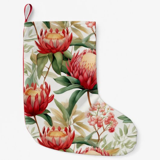 Petite Chaussette De Noël Fleur Protea autochtone australienne II (Devant)