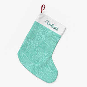 Petite Chaussette De Noël Fleur verte à la menthe