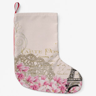 Petite Chaussette De Noël fleur vintage Arrière - plan