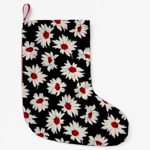 Petite Chaussette De Noël Fleurs Abstraites, motif d'aquarelle d'art.