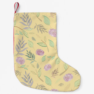 Petite Chaussette De Noël Fleurs d'aquarelle festive 2
