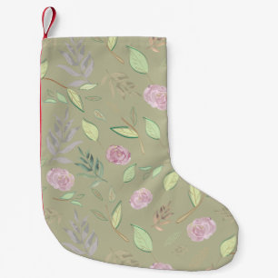 Petite Chaussette De Noël Fleurs d'aquarelle festive 5