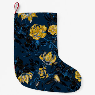 Petite Chaussette De Noël Fleurs d'aquarelle Feuilles : Motif Vintage