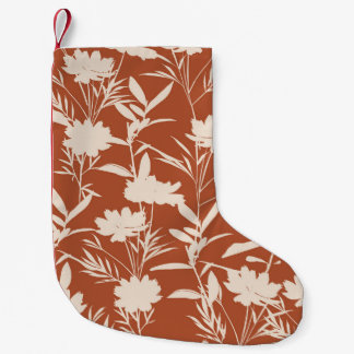 Petite Chaussette De Noël Fleurs de prairie de silhouette rétro sans couture