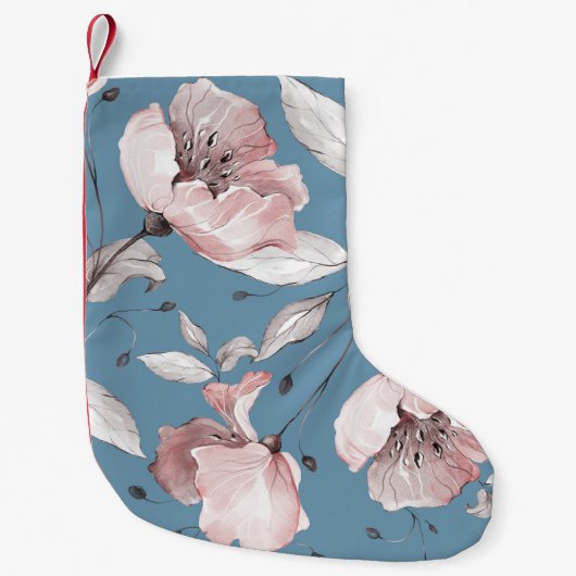 Petite Chaussette De Noël Fleurs de printemps, feuille, design transparent (Devant)