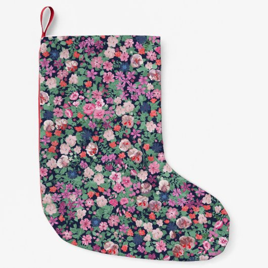 Petite Chaussette De Noël Fleurs de printemps : impression plante transparen (Devant)