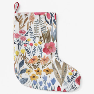 Petite Chaussette De Noël Fleurs de ressort d'aquarelle, patte transparente