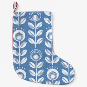 Petite Chaussette De Noël Fleurs de style folk scandinave - fleurs florales 