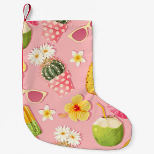 Petite Chaussette De Noël Fleurs et fruits exotiques vintage sans couture mo
