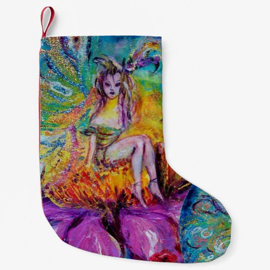 PETITE CHAUSSETTE DE NOËL FLEURS LA NUIT (Devant)