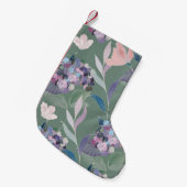 Petite Chaussette De Noël Fleurs Lilac Motif Gris Sage (Devant (Accrochage))